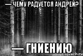 — Чему радуется Андрей? — Гниению