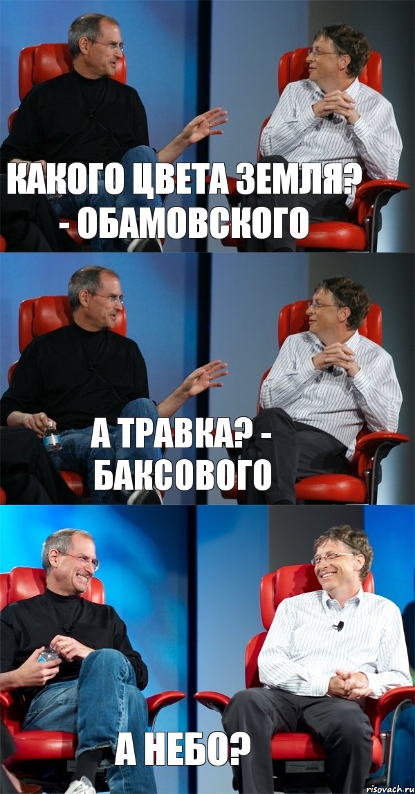 Какого цвета земля? - обамовского А травка? - баксового А небо?