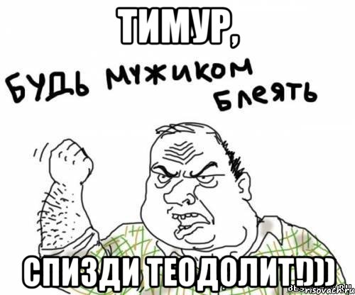 Тимур, Спизди теодолит!))), Мем блять