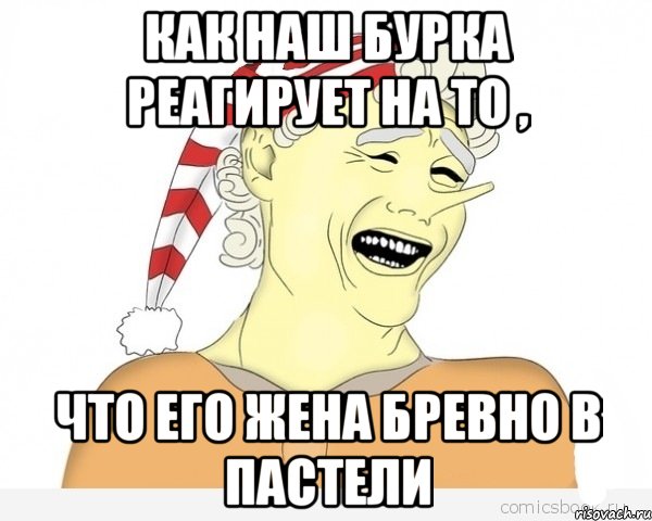 Как наш Бурка реагирует на то , что его жена Бревно в пастели, Мем буратино