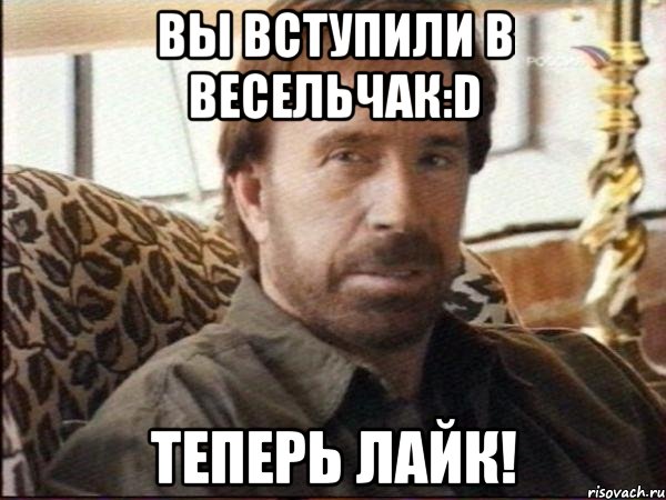 ВЫ ВСТУПИЛИ В ВЕСЕЛЬЧАК:D ТЕПЕРЬ ЛАЙК!, Мем чак норрис