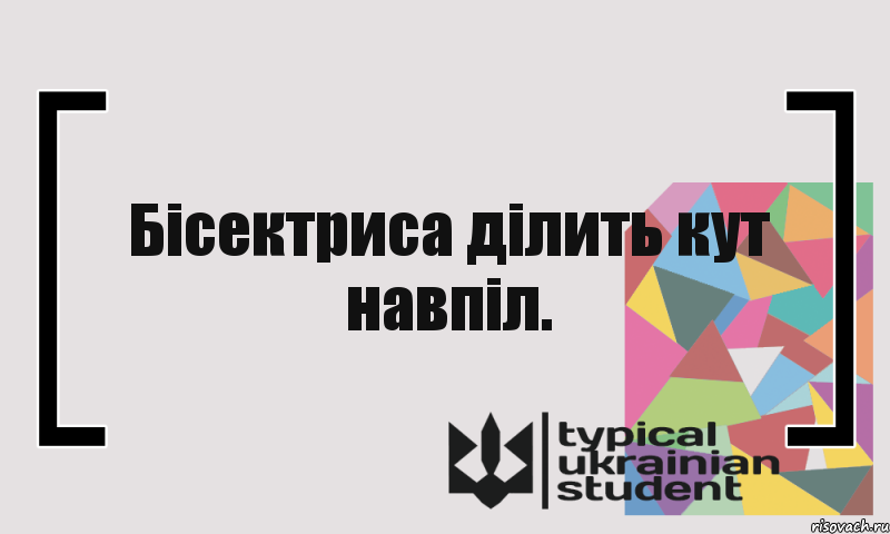 Бісектриса ділить кут навпіл., Комикс цитата