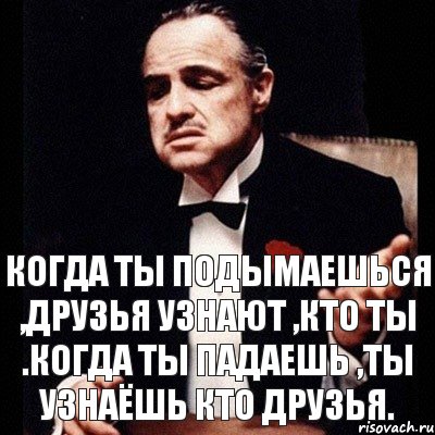 Когда ты подымаешься ,друзья узнают ,кто ты .Когда ты падаешь ,ты узнаёшь кто друзья., Комикс Дон Вито Корлеоне 1