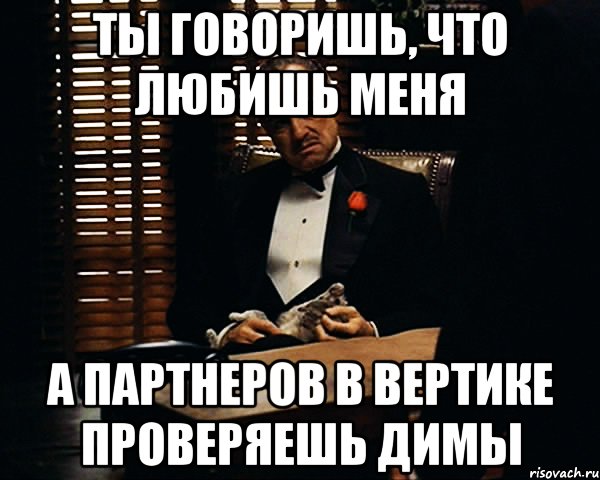 Ты говоришь, что любишь меня А партнеров в вертике проверяешь Димы, Мем Дон Вито Корлеоне