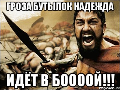 ГРОЗА БУТЫЛОК НАДЕЖДА ИДЁТ В БООООЙ!!!, Мем Это Спарта