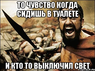 То чувство когда сидишь в туалете и кто то выключил свет, Мем Это Спарта