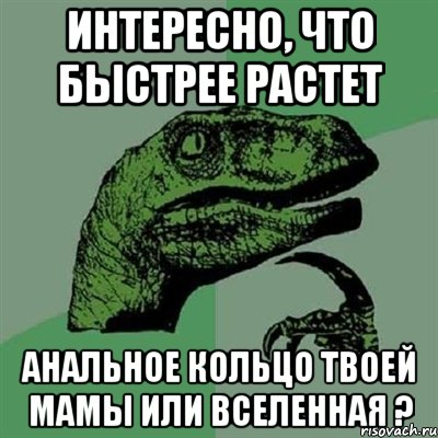 ИНТЕРЕСНО, что быстрее растет Анальное кольцо твоей мамы или вселенная ?, Мем Филосораптор