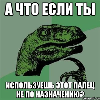 А что если ты Используешь этот палец не по назначению?, Мем Филосораптор