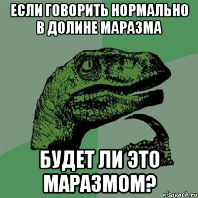 если говорить нормально в долине маразма будет ли это маразмом?, Мем Филосораптор