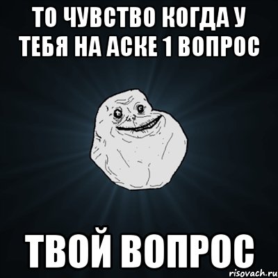 То чувство когда у тебя на аске 1 вопрос твой вопрос, Мем Forever Alone