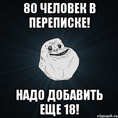 80 человек в переписке! Надо добавить еще 18!, Мем Forever Alone