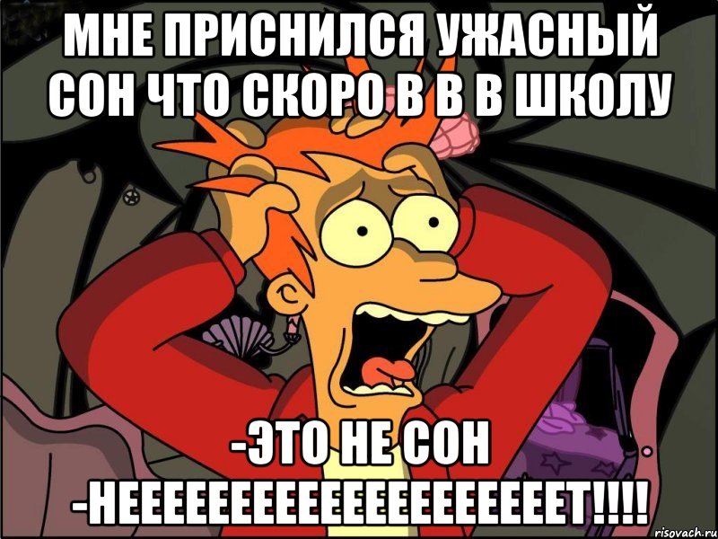 МНЕ ПРИСНИЛСЯ УЖАСНЫЙ СОН ЧТО СКОРО В В В ШКОЛУ -ЭТО НЕ СОН -НЕЕЕЕЕЕЕЕЕЕЕЕЕЕЕЕЕЕЕЕТ!!!!, Мем Фрай в панике