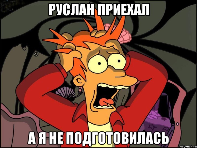 руслан приехал а я не подготовилась, Мем Фрай в панике