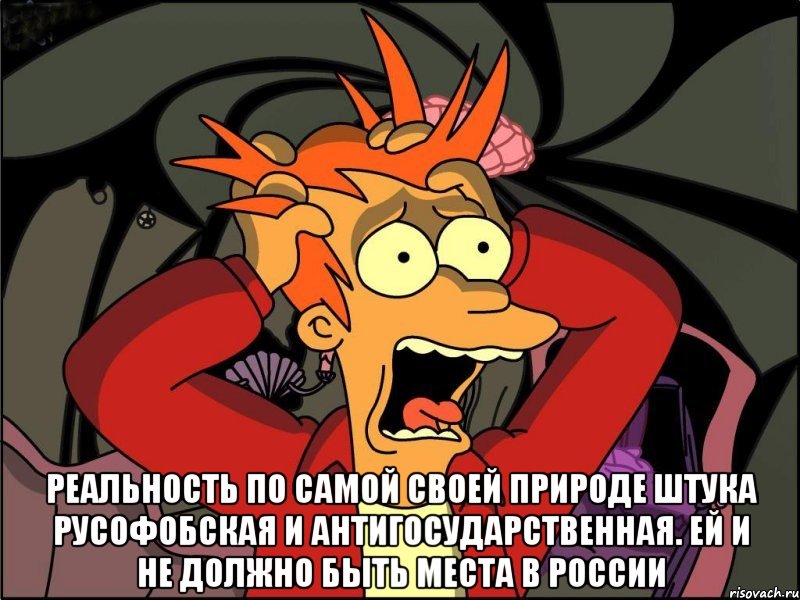  реальность по самой своей природе штука русофобская и антигосударственная. Ей и не должно быть места в России, Мем Фрай в панике