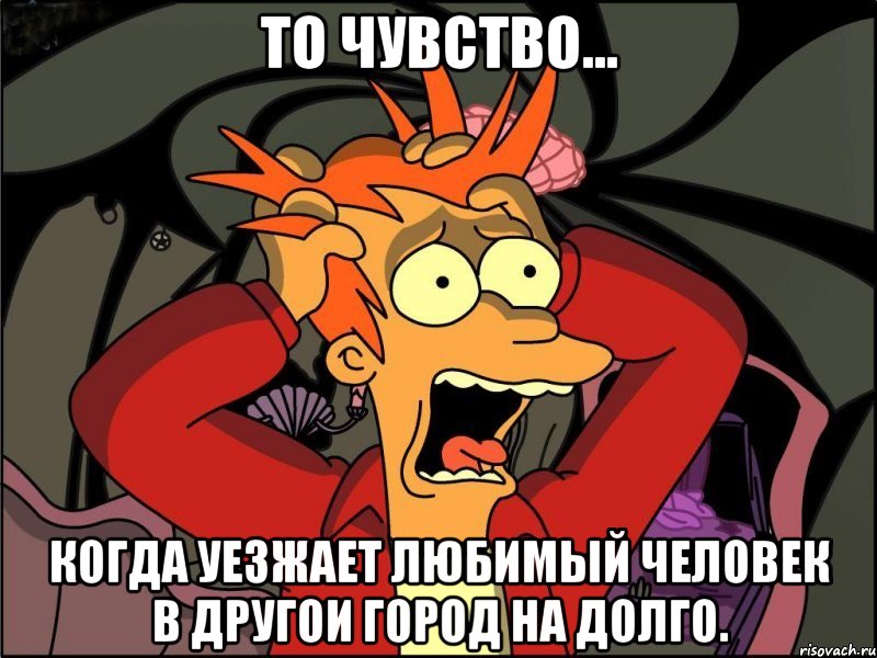 ТО ЧУВСТВО... когда уезжает любимый человек в другои город на долго., Мем Фрай в панике