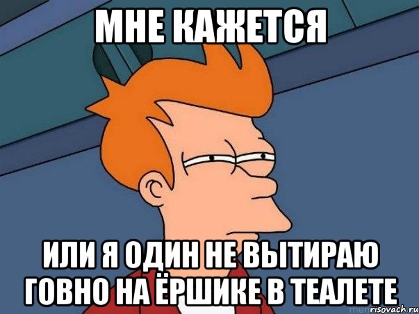 мне кажется или я один не вытираю говно на ёршике в теалете, Мем  Фрай (мне кажется или)