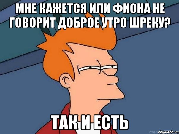 Мне кажется или Фиона не говорит Доброе утро Шреку? Так и есть, Мем  Фрай (мне кажется или)