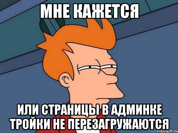 МНЕ КАЖЕТСЯ ИЛИ СТРАНИЦЫ В АДМИНКЕ ТРОЙКИ НЕ ПЕРЕЗАГРУЖАЮТСЯ, Мем  Фрай (мне кажется или)