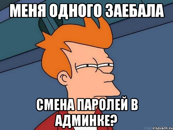 Меня одного заебала смена паролей в админке?, Мем  Фрай (мне кажется или)