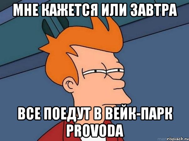 Мне кажется или завтра Все поедут в вейк-парк ProVoda, Мем  Фрай (мне кажется или)