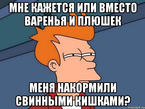 Мне кажется или вместо варенья и плюшек Меня накормили свинными кишками?, Мем  Фрай (мне кажется или)