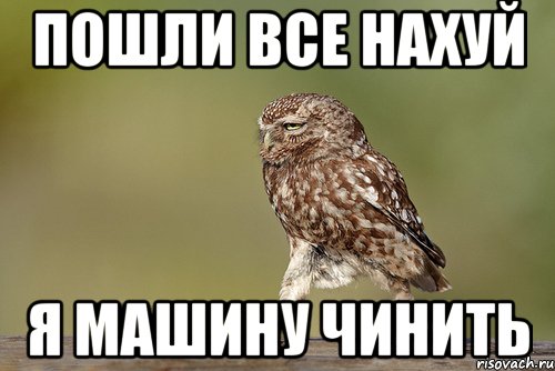 Пошли все нахуй я машину чинить