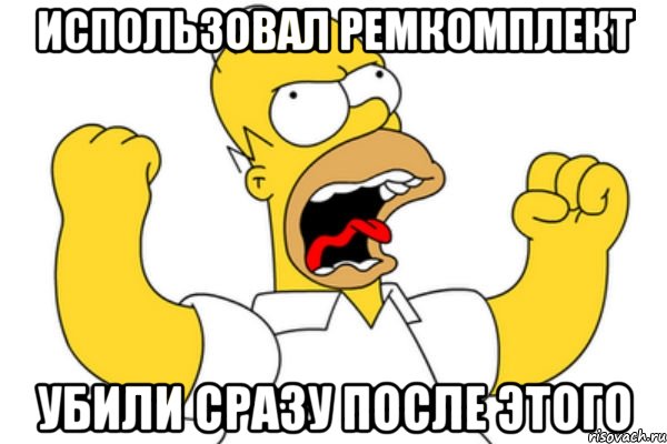 Использовал ремкомплект Убили сразу после этого, Мем Разъяренный Гомер