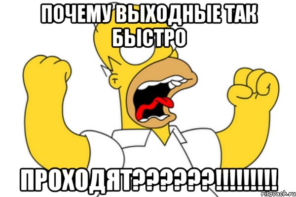 Почему выходные так быстро Проходят??????!!!!!!!!!, Мем Разъяренный Гомер