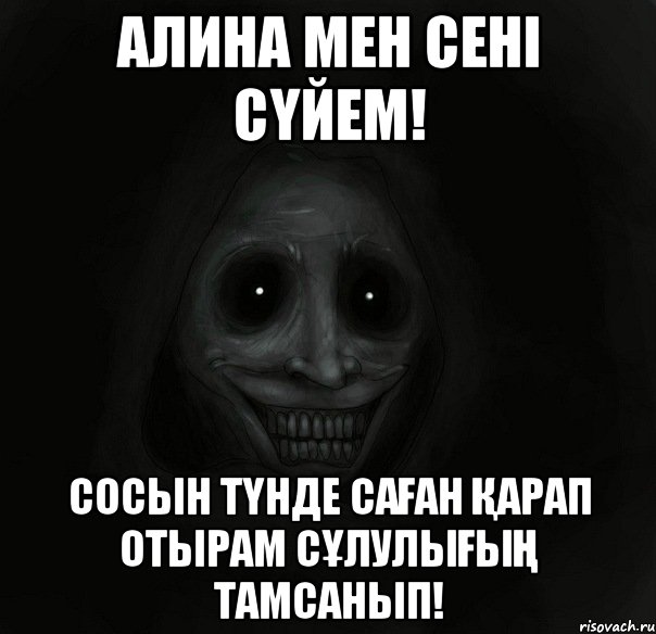 Алина мен сені сүйем! Сосын түнде саған қарап отырам сұлулығың тамсанып!, Мем Ночной гость