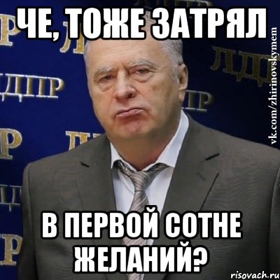 че, тоже затрял в первой сотне желаний?, Мем Хватит это терпеть (Жириновский)