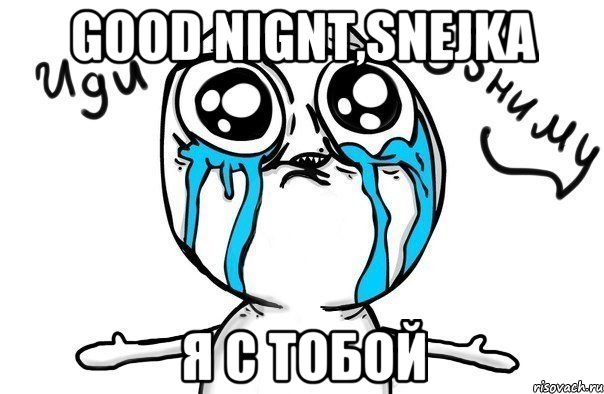 Good Nignt,Snejka Я с тобой, Мем Иди обниму