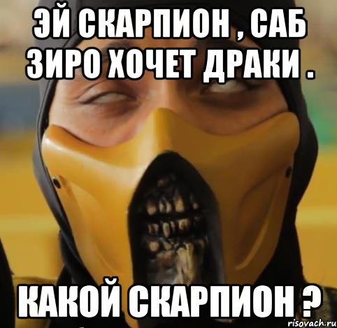 Эй скарпион , саб зиро хочет драки . Какой скарпион ?, Мем Какой скорпион