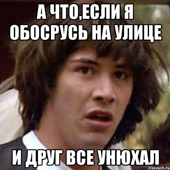 А ЧТО,ЕСЛИ Я ОБОСРУСЬ НА УЛИЦЕ И ДРУГ ВСЕ УНЮХАЛ, Мем А что если (Киану Ривз)