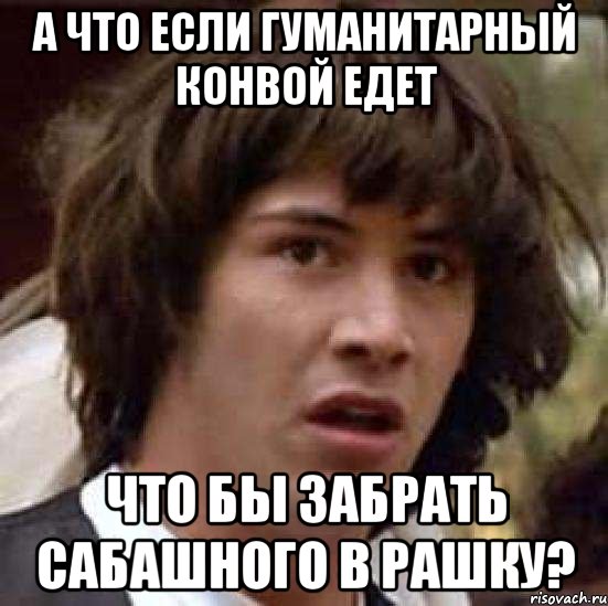 А что если гуманитарный конвой едет что бы забрать Сабашного в рашку?, Мем А что если (Киану Ривз)