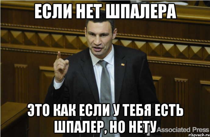 Если нет шпалера Это как если у тебя есть шпалер, но нету, Мем кличко философ