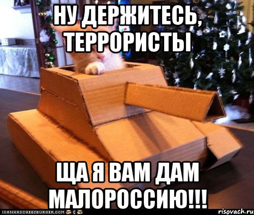 Ну держитесь, террористы ща я вам дам малороссию!!!, Мем Котэ танкист