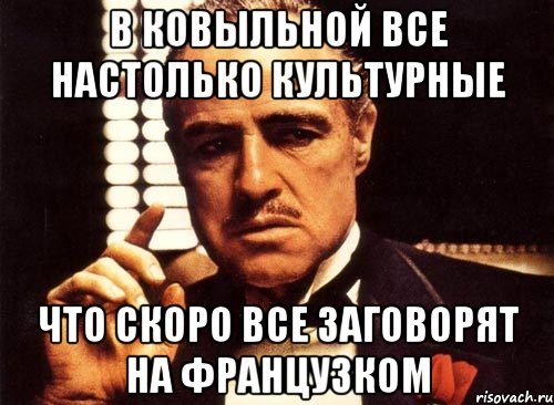 В Ковыльной все настолько культурные Что скоро все заговорят на французком, Мем крестный отец