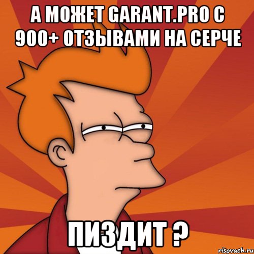 а может garant.pro с 900+ отзывами на серче пиздит ?, Мем Мне кажется или (Фрай Футурама)