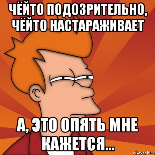 чёйто подозрительно, чёйто настараживает а, это опять мне кажется..., Мем Мне кажется или (Фрай Футурама)