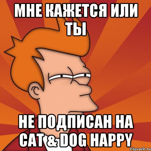 Мне Кажется Или Ты Не Подписан на Cat & Dog Happy, Мем Мне кажется или (Фрай Футурама)