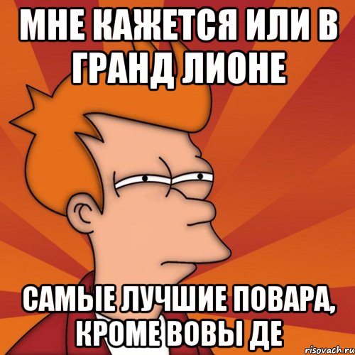 мне кажется или в гранд лионе самые лучшие повара, кроме Вовы Де, Мем Мне кажется или (Фрай Футурама)