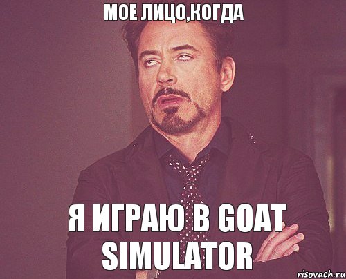 мое лицо,когда я играю в goat simulator, Мем твое выражение лица