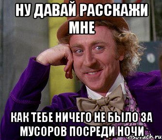 НУ ДАВАЙ РАССКАЖИ МНЕ КАК ТЕБЕ НИЧЕГО НЕ БЫЛО ЗА МУСОРОВ ПОСРЕДИ НОЧИ, Мем мое лицо