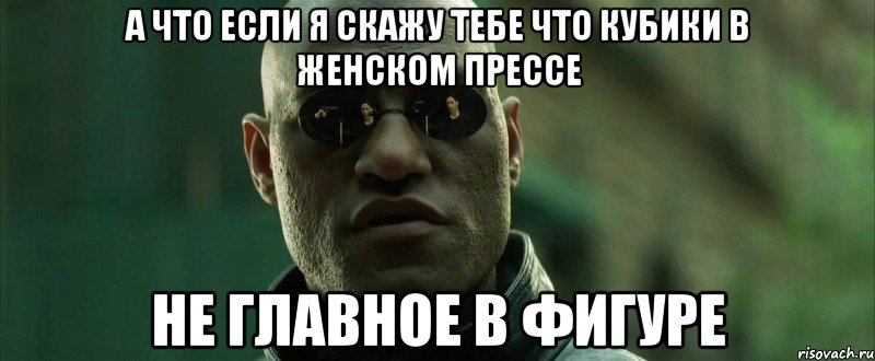 а что если я скажу тебе что кубики в женском прессе не главное в фигуре, Мем  морфеус