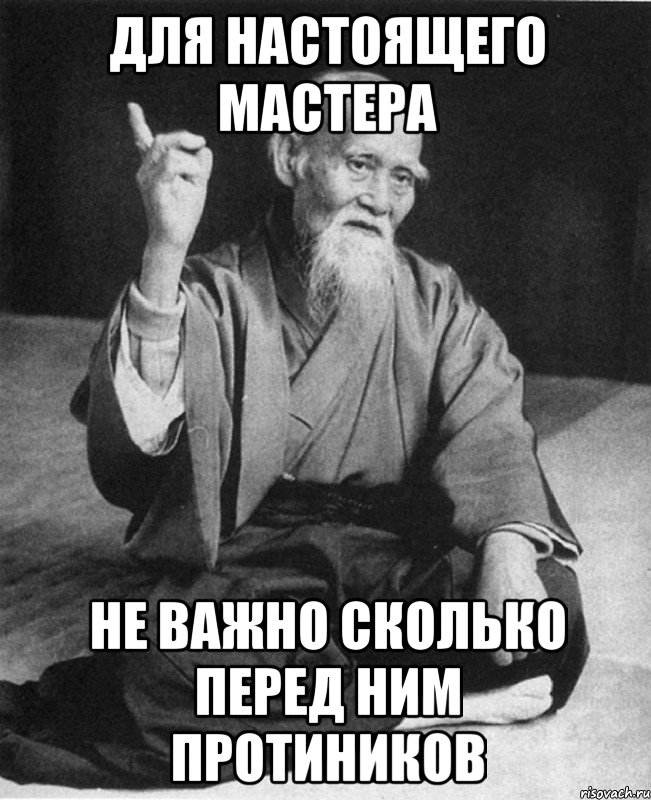 ДЛЯ НАСТОЯЩЕГО МАСТЕРА НЕ ВАЖНО СКОЛЬКО ПЕРЕД НИМ ПРОТИНИКОВ, Мем Монах-мудрец (сэнсей)