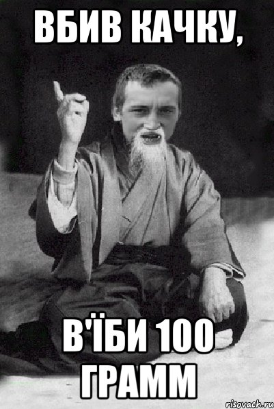 Вбив качку, в'їби 100 грамм, Мем Мудрий паца