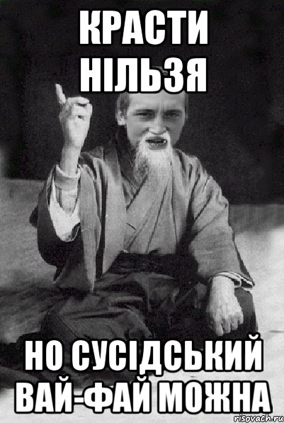 красти нільзя но сусідський вай-фай можна, Мем Мудрий паца