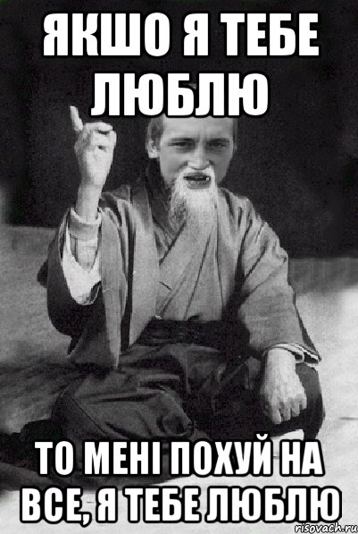 якшо я тебе люблю то мені похуй на все, я тебе люблю, Мем Мудрий паца
