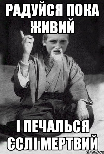 Радуйся пока живий і печалься єслі мертвий, Мем Мудрий паца