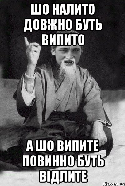 Шо налито довжно буть випито А шо випите повинно буть відлите, Мем Мудрий паца